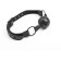 Boule bâillon en cuir végétalien avec boule perforée Noir Shadow Réglable Noir