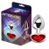 Bouchon anal en métal avec gemme de cœur rouge RED SCARLET S 7 x 2,8 cm argenté