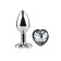 Bouchon anal en métal avec gemme en forme de cœur blanc HEART WHITE M 8 x 3,4 cm Argenté