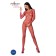 Bodystocking sexy ouvert à l'entrejambe en rouge - Taille unique BS068