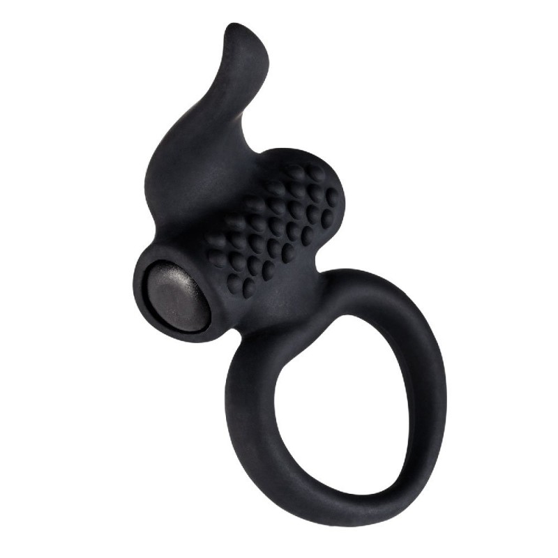 Anello Fallico Vibrante in Silicone LINGUS Nero