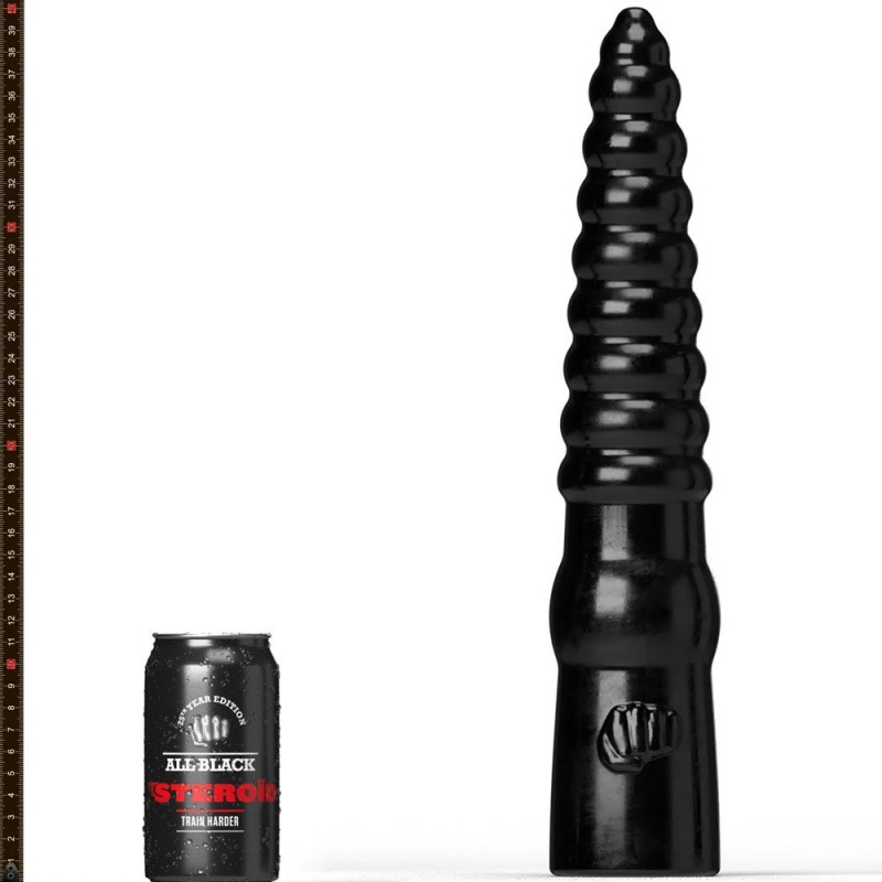 Dildo Gigante Anale THE HOME RUN All Black Steroid 39,5 x 7,7 cm Nero