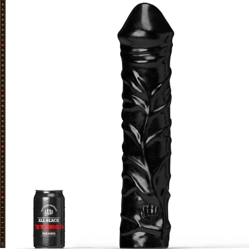 Fallo Gigante Realistico THE HOME STRETCH All Black Steroid 50 x 11,5 cm Nero