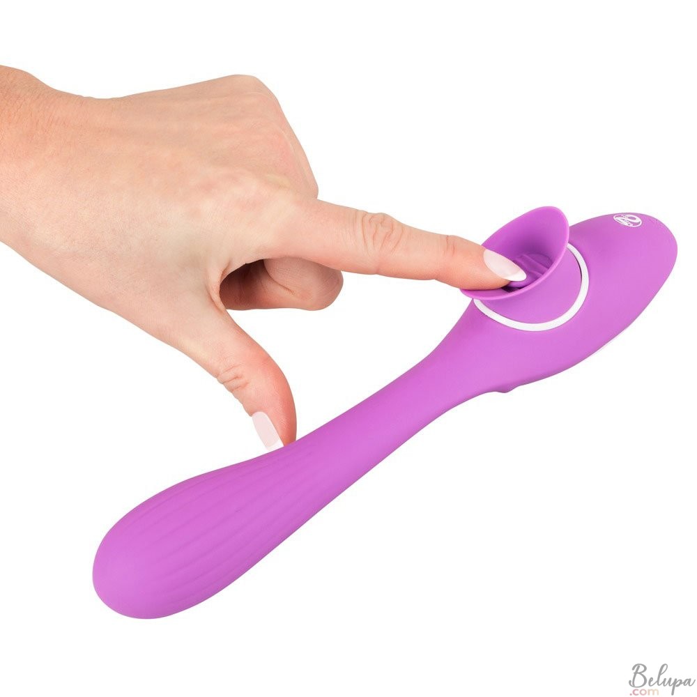 Lecca Clitoride 2 in 1 con Vibratore Flessibile in Silicone You2Toys Viola Ricaricabile