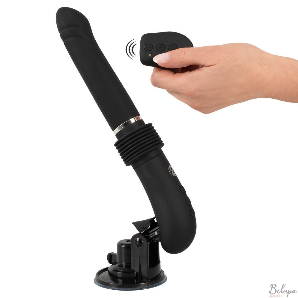 Sex Machine Portatile Vibrante in Silicone con Spinta, Telecomando Wireless e Ventosa Removibile 36,8 x 3,6 cm Nero Ricaricabile