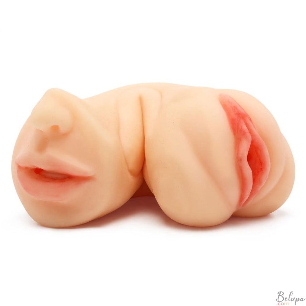 Masturbatore Doppio a Forma di Vagina e Bocca TIGHT FLIP Pelle Chiara