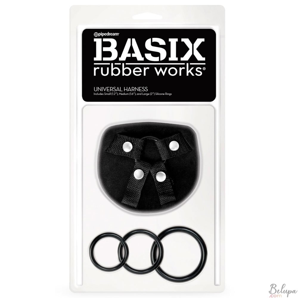 Imbracatura per Strap-On Regolabile con 3 Anelli Intercambiabili BASIX Nero