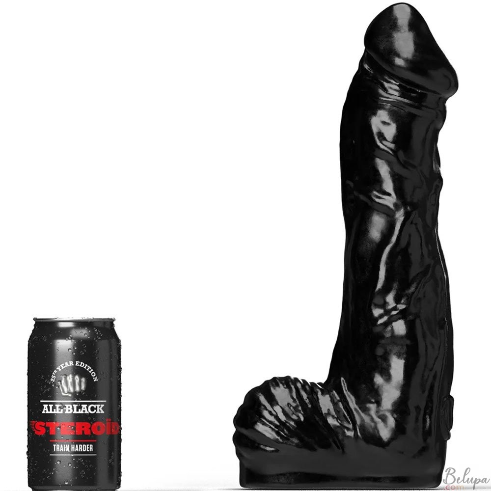 Fallo Gigante Realistico BODYBUILDER All Black Steroid 32 x 8 cm Nero