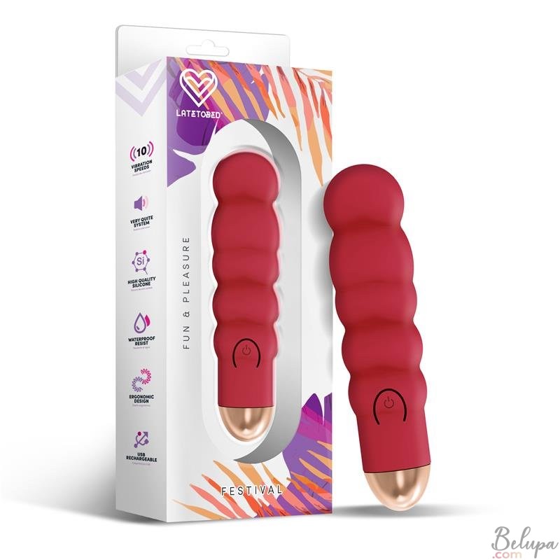 Mini Vibratore in Silicone EWON 13,5 x 3,5 cm Rosso Ricaricabile