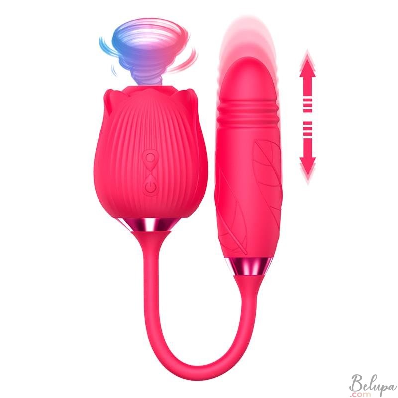 Succhia Clitoride e Ovetto con Spinta in Silicone Martinella Fucsia Ricaricabile