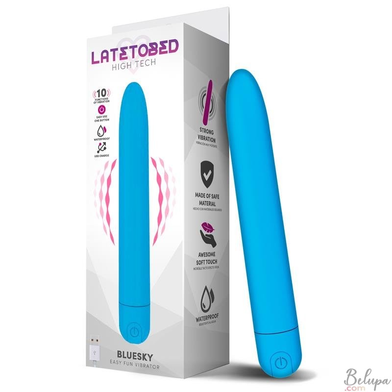 Vibratore Classico BLUESKY 18,5 x 2,6 cm Azzurro Ricaricabile