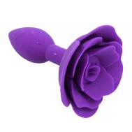 Plug Anale in Silicone con Rosa A-Gusto 11 x 3 cm Viola
