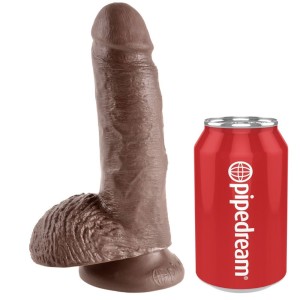 Fallo Realistico King Cock 7" 19,4 x 4,5 cm Pelle Scura