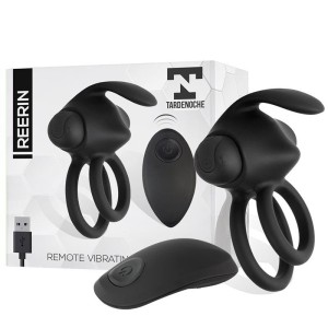 Anello Fallico Vibrante in Silicone con Telecomando Wireless REERIN Nero Ricaricabile