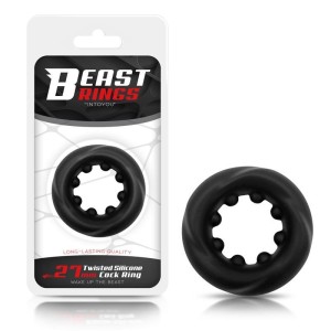 Anello Fallico in Silicone da 2,7 cm con Punte Interne Beast Rings Nero