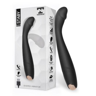 Vibratore per Punto G in Silicone Flessibile STABY 19,5 x 2,6 cm Nero Ricaricabile