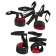 Set di 4 Costrittivi per Polsi e Caviglie a Strappo 115 cm Nero