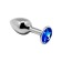 Plug Anale in Metallo con Gemma Blu MINI METAL M 8 x 3,4 cm Argento
