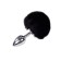 Plug Anale in Metallo con Pompon Nero FLUFFY S 7 x 3,2 cm Argento