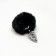 Plug Anale in Metallo con Pompon Nero FLUFFY TWIST S 7 x 2,8 cm Argento