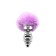 Plug Anale in Metallo con Pompon Rosa FLUFFY TWIST M 8 x 3,4 cm Argento