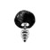 Plug Anale in Metallo con Pompon Nero FLUFFY TWIST M 8 x 3,4 cm Argento