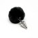 Plug Anale in Metallo con Pompon Nero FLUFFY TWIST M 8 x 3,4 cm Argento