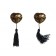 Copricapezzoli Adesivi a Forma di Cuore con Paillettes e Nappine GIPSY Oro e Nero
