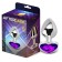 Plug Anale in Metallo con Gemma a Cuore Viola PURPLE LAVENDER S 7 x 2,8 cm Argento