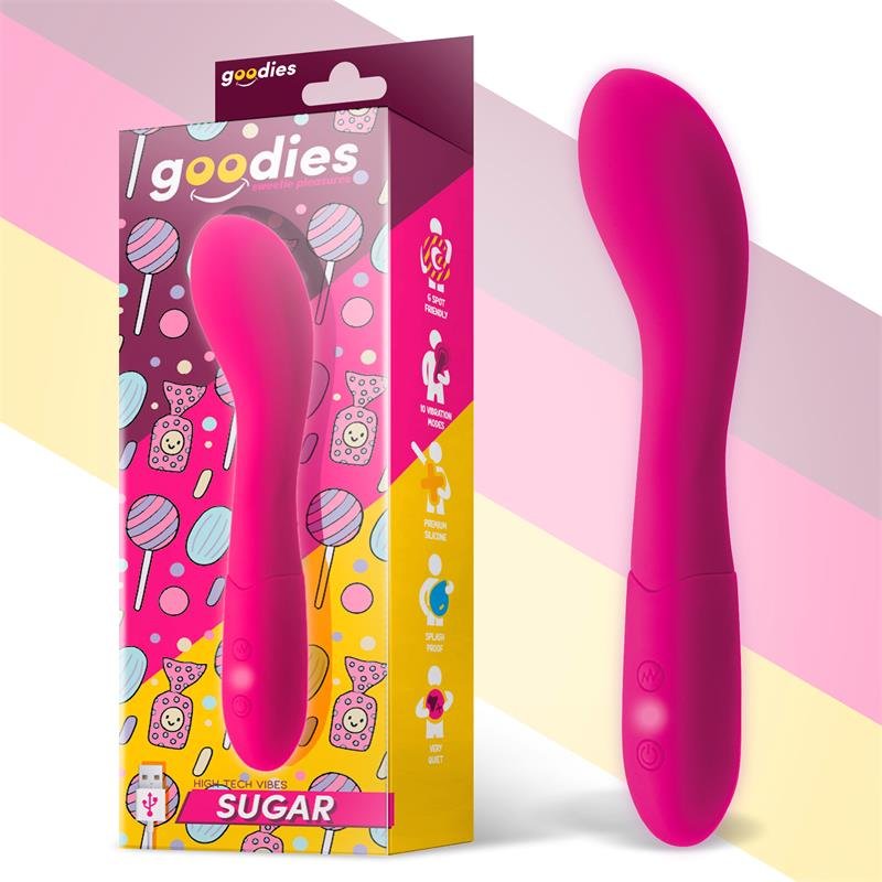 G-spot Vibrator in Silicone SUGAR 19 x 3.5 cm Fuchsia Oplaadbaar