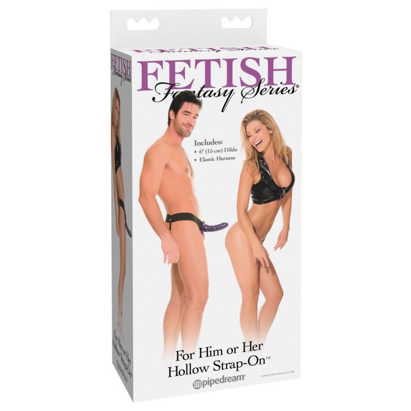 Strap-On met holle dildo Fetish Fantasy 16,5 x 4,2 cm Paars