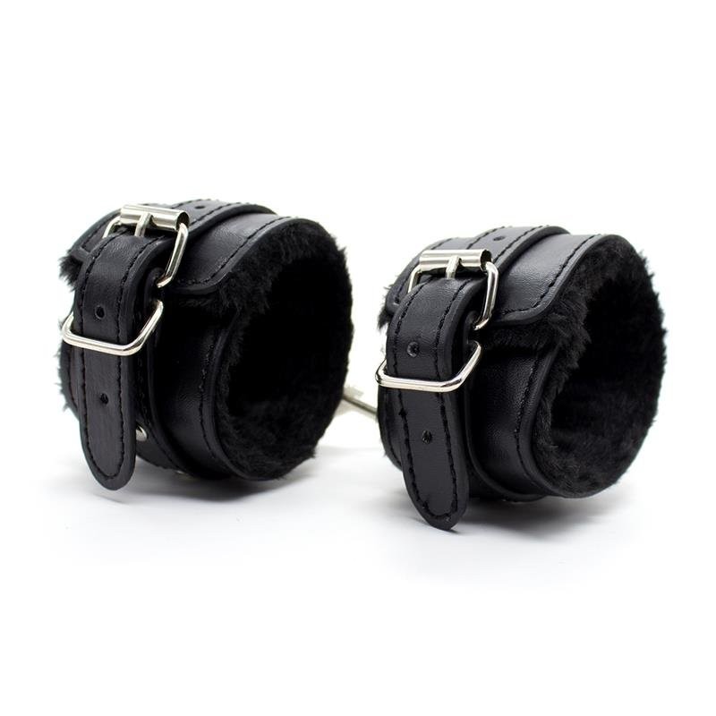 Verstelbare Eco Leren Handboeien met Padding LateToBed BDSM Line Zwart