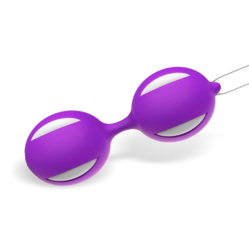 Dubbel Oscillerende Vaginale Ballen in Silicone MISHA 10 x 3.5 cm Paars