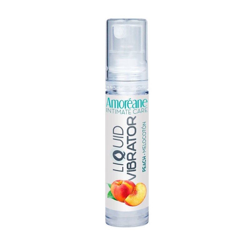 Glijmiddel op waterbasis met vibrerend effect, perzikaroma, Amoréane Intieme Verzorging 10 ml.