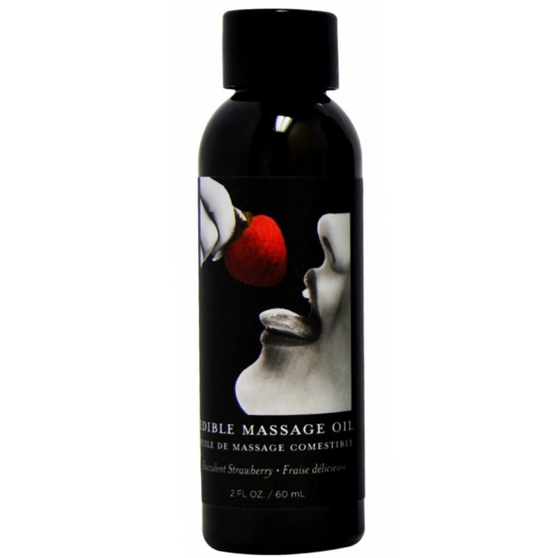 Eetbare massageolie Aardbeiensmaak Earthly Body 60 ml