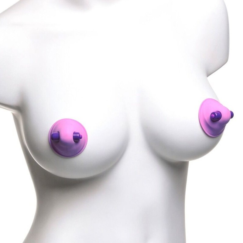 Vibrerende tepelzuigers SUCK-HERS in siliconen 5,8 cm breed paars x 2