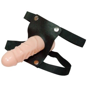Strap-On met holle dildo LOCK&LOAD 16,5 x 4,5 cm Licht Huidskleur