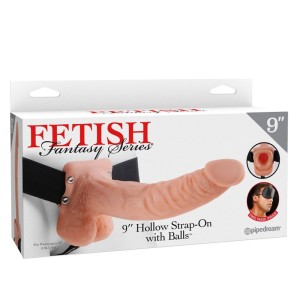 Strap-On met Holle Dildo Fetish Fantasy 24 x 4.6 cm Licht Huidskleur