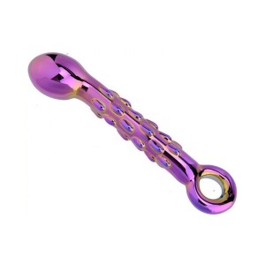 Glazen Dildo DROPS Paars 13,6 x 3 cm