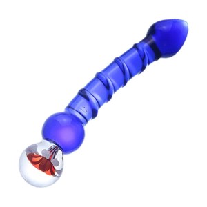 Glazen Dildo ROYAL Blauw 16 x 3.3 cm