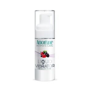 Glijmiddel op waterbasis met vibrerend effect, bosvruchtensmaak, Amoréane Intieme Verzorging 30 ml.