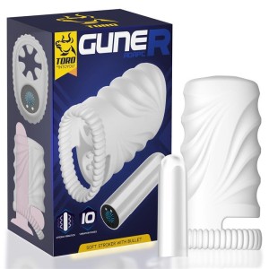 Draagbare Siliconen Penis Vibrator GUNER Wit Oplaadbaar