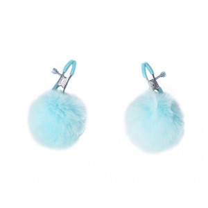 Verstelbare Tepelklemmen met Pompon ANGELIC Blauw