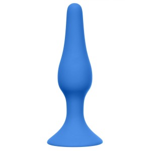 Anale Plug in Siliconen SLIM 10,5 x 2,5 cm Blauw