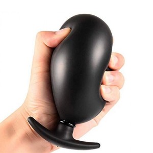 Opblaasbare draagbare anaalplug van siliconen PROSTATE UP 8 x 2,7 cm Zwart