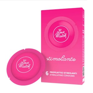 Stimulerende Condooms Ribs&Dots Love Match x 6