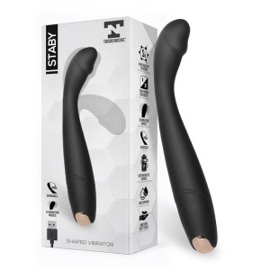Flexibele Silicone G-Spot Vibrator STABY 19.5 x 2.6 cm Zwart Oplaadbaar