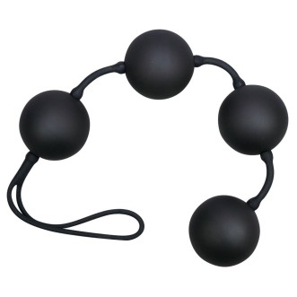 Oscillerende siliconen ballen VELVET 24 x 3,5 cm Zwart