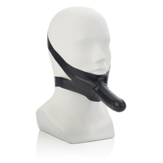 Strap-On met Latex Dildo om te dragen op de mond ACCOMODATOR 14 x 4 cm Zwart