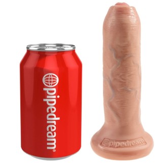 Realistische onbesneden Dildo KING COCK 6" 17 x 4 cm Licht Huidskleur